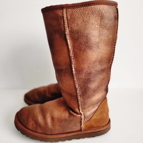 UGG Boots Metallic Bronze Classic Australia Tall - Picture 2 of 7